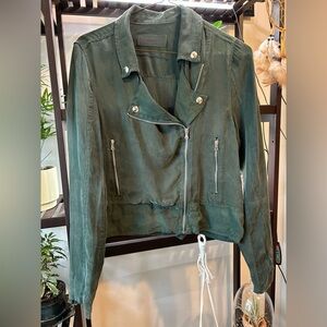 BlankNYC Green Suede Moto Jacket